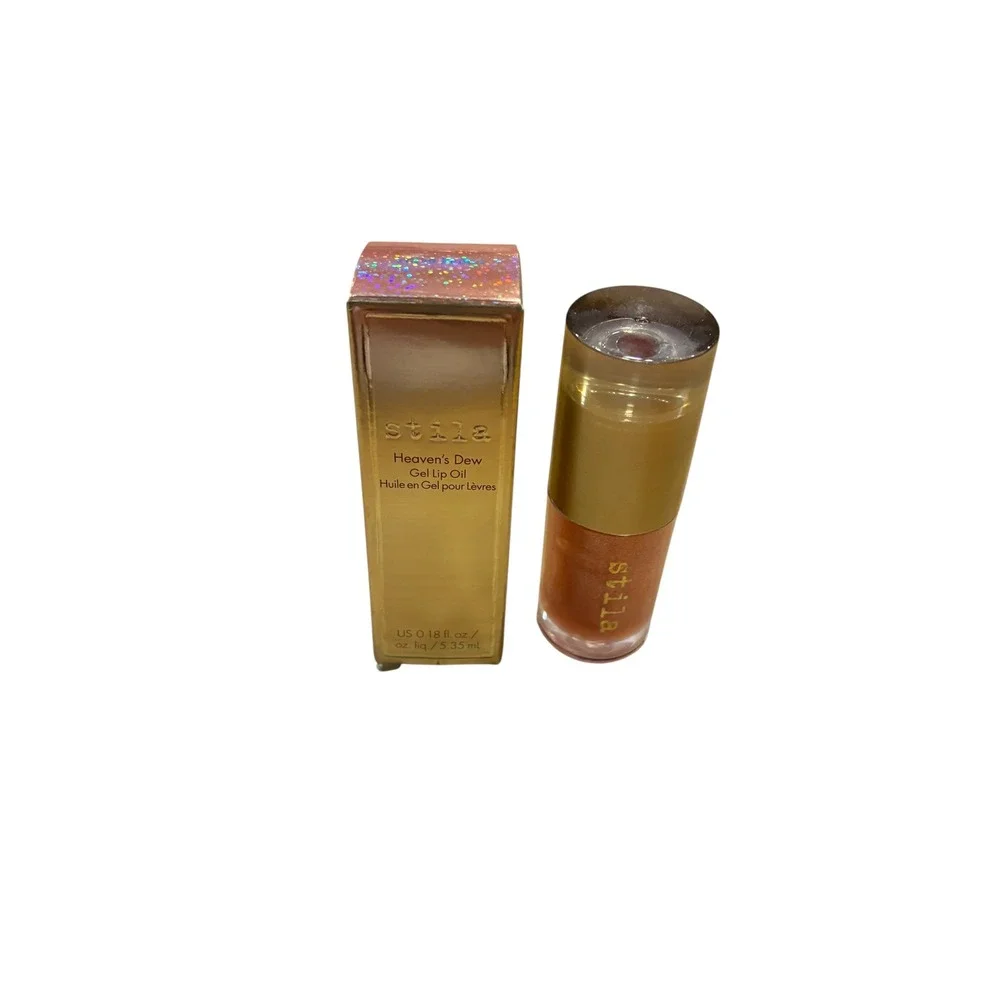 Stila Heavens Dew Gel Lip‎ Oil 5.35ml Rose Gold Peach Holographic NIB